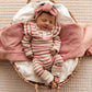 Snuggle Hunny Organic Baby Growsuit - Rose Stripe
