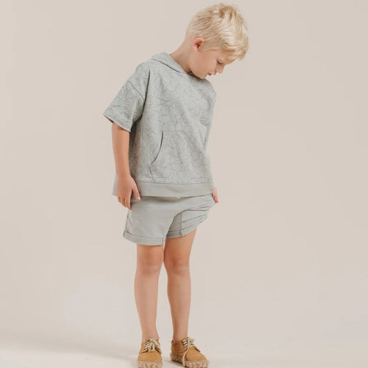 Rylee + Cru Children's Terry Sweat Shorts - Blue Fog