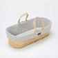 The Little Green Sheep Moses Basket & Rocking Stand Bundle - Dove Grey