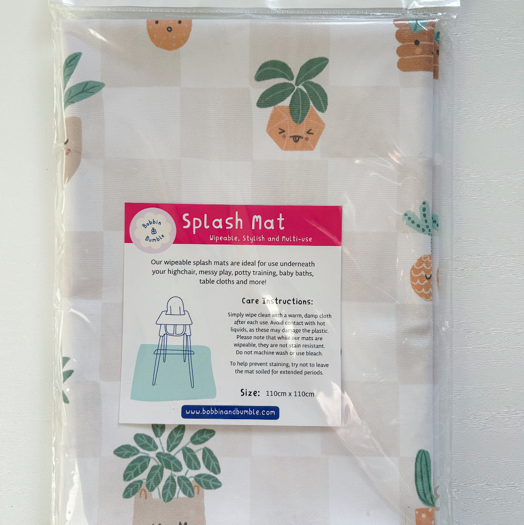 Bobbin & Bumble Highchair Splash Mat - Pot Plants