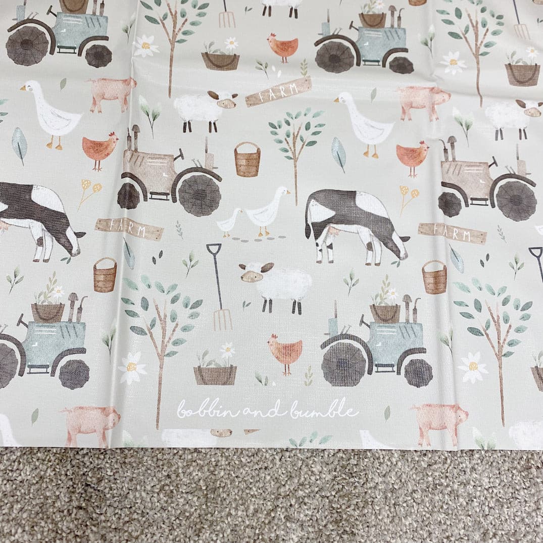 Bobbin & Bumble Highchair Splash Mat - Ginger's Farm Animals