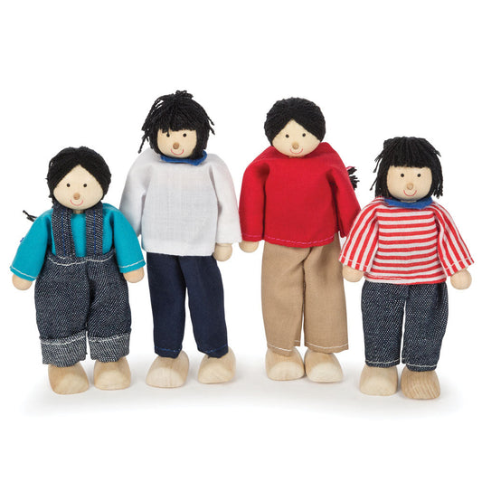 Tidlo Wooden Multicultural Dolls - Asian Family