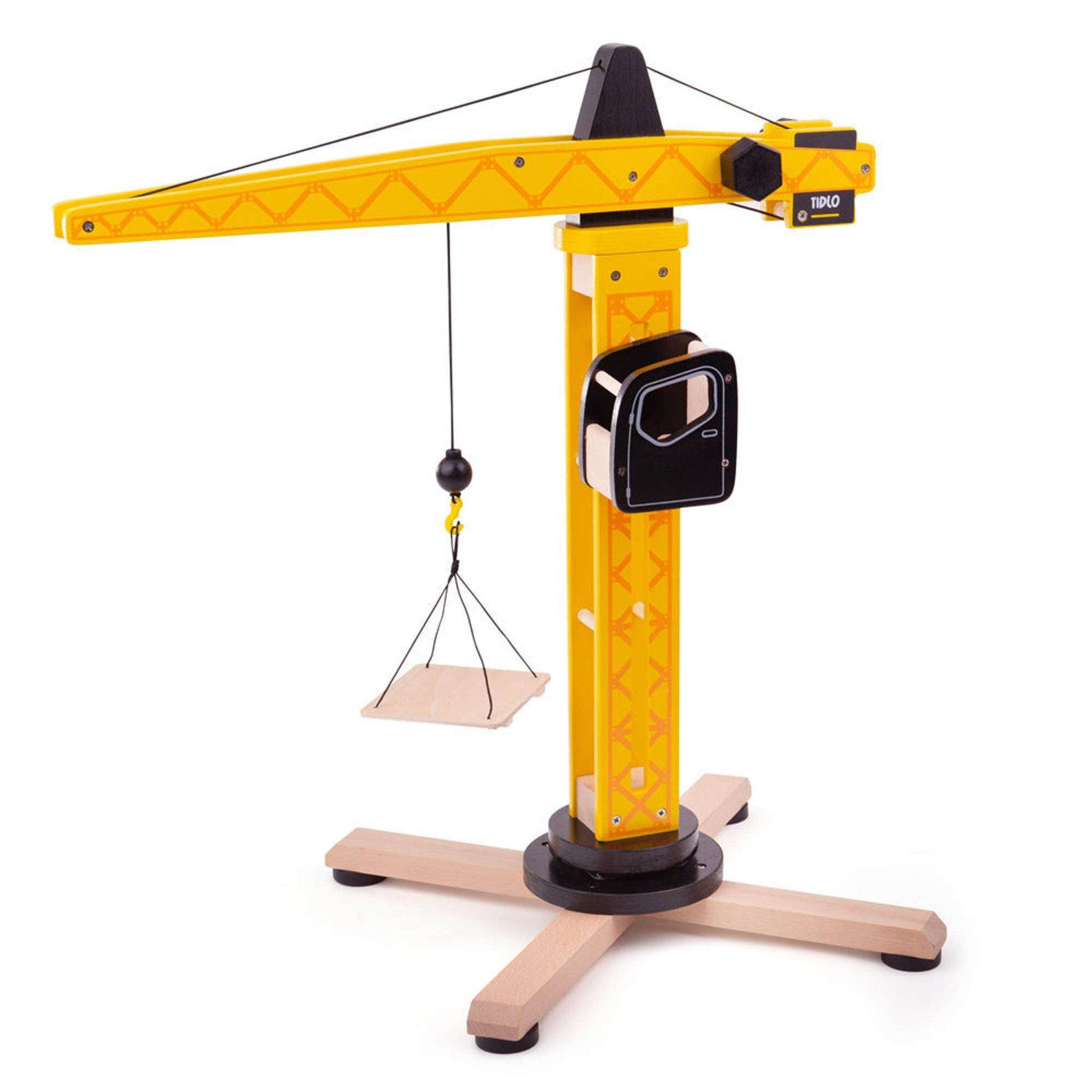 Tidlo Wooden Toy Tower Crane