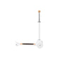 White scooter with wooden handlebar on a white background