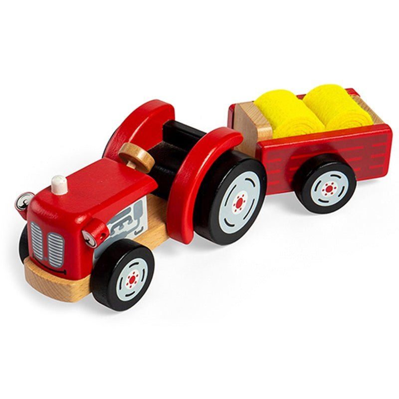 Tidlo Wooden Toy Tractor & Trailer