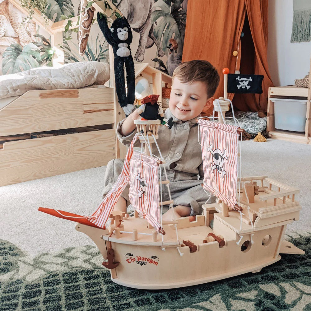 Tidlo The Paragon Wooden Pirate Ship Playset