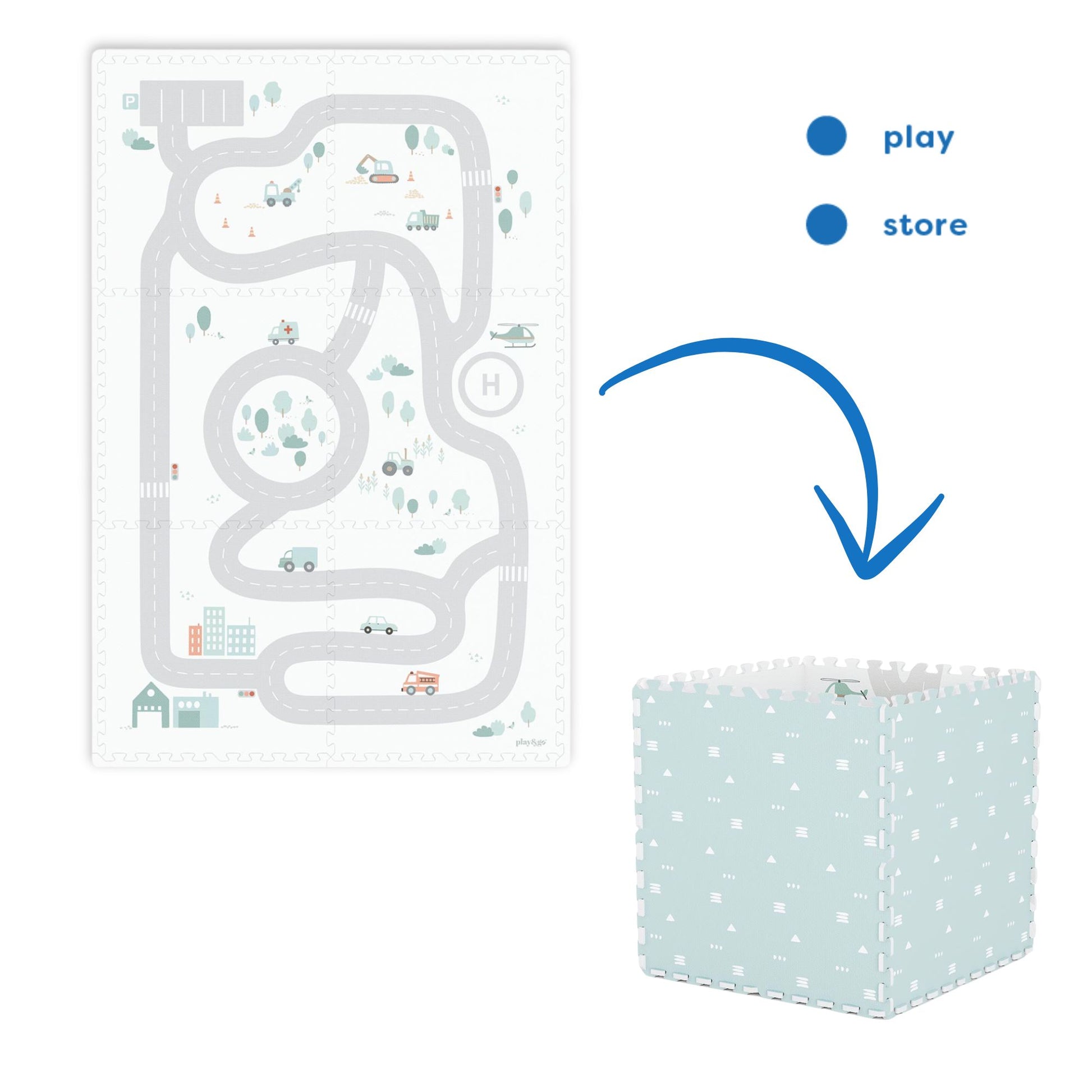 Play & Go Tiloo Foam Puzzle Tile Playmat - Roadmap