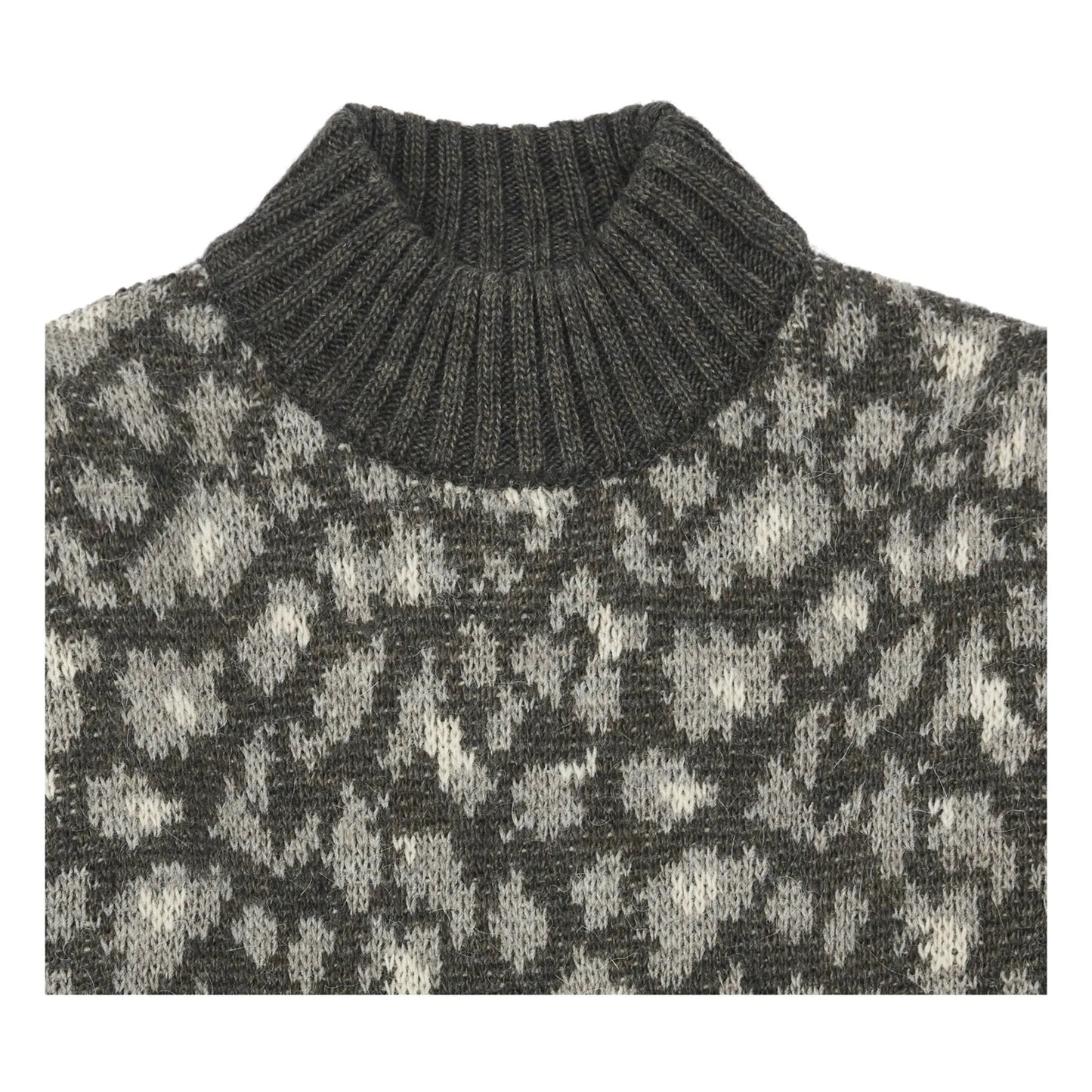 Tocoto Vintage Leopard Print Knitted Sweater - Grey