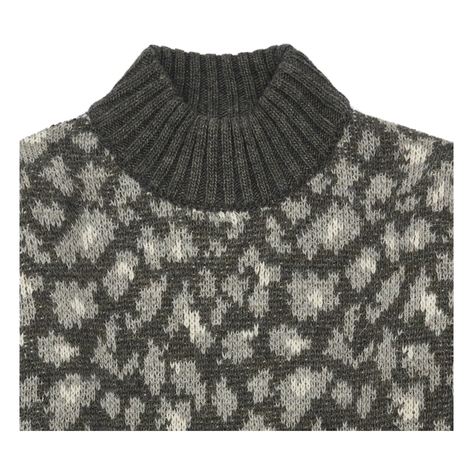 Tocoto Vintage Leopard Print Knitted Sweater - Grey
