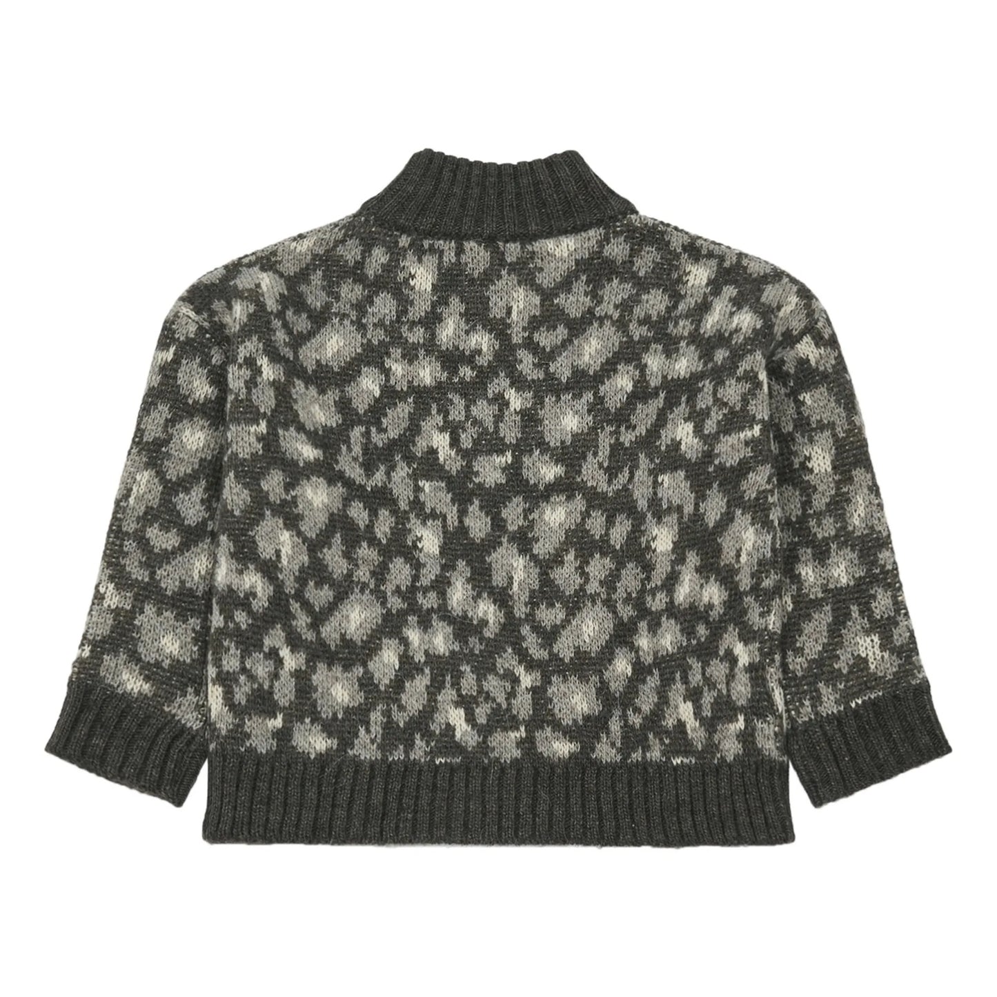 Tocoto Vintage Leopard Print Knitted Sweater - Grey