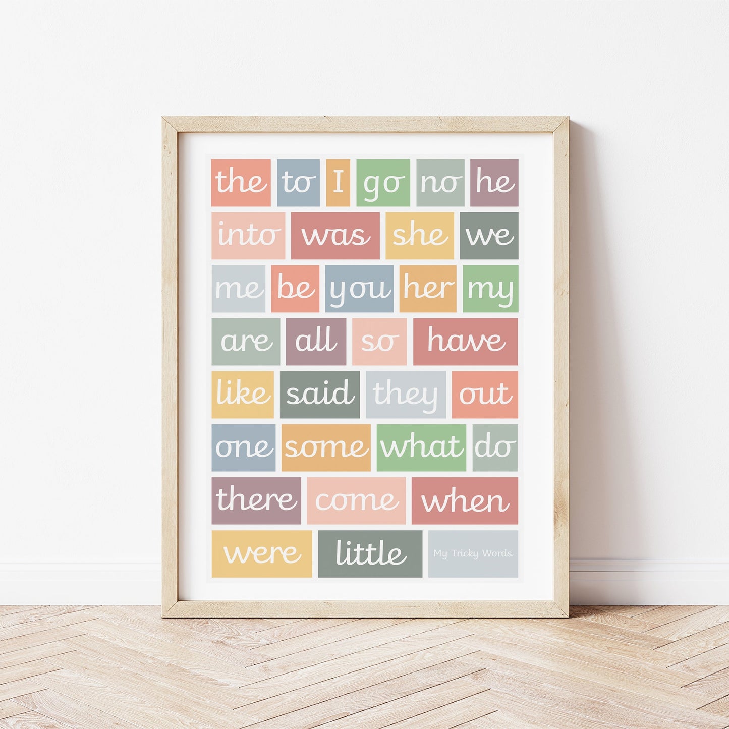 The Little Jones Tricky Words Print - Muted