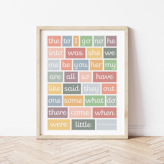 The Little Jones Tricky Words Print - Muted