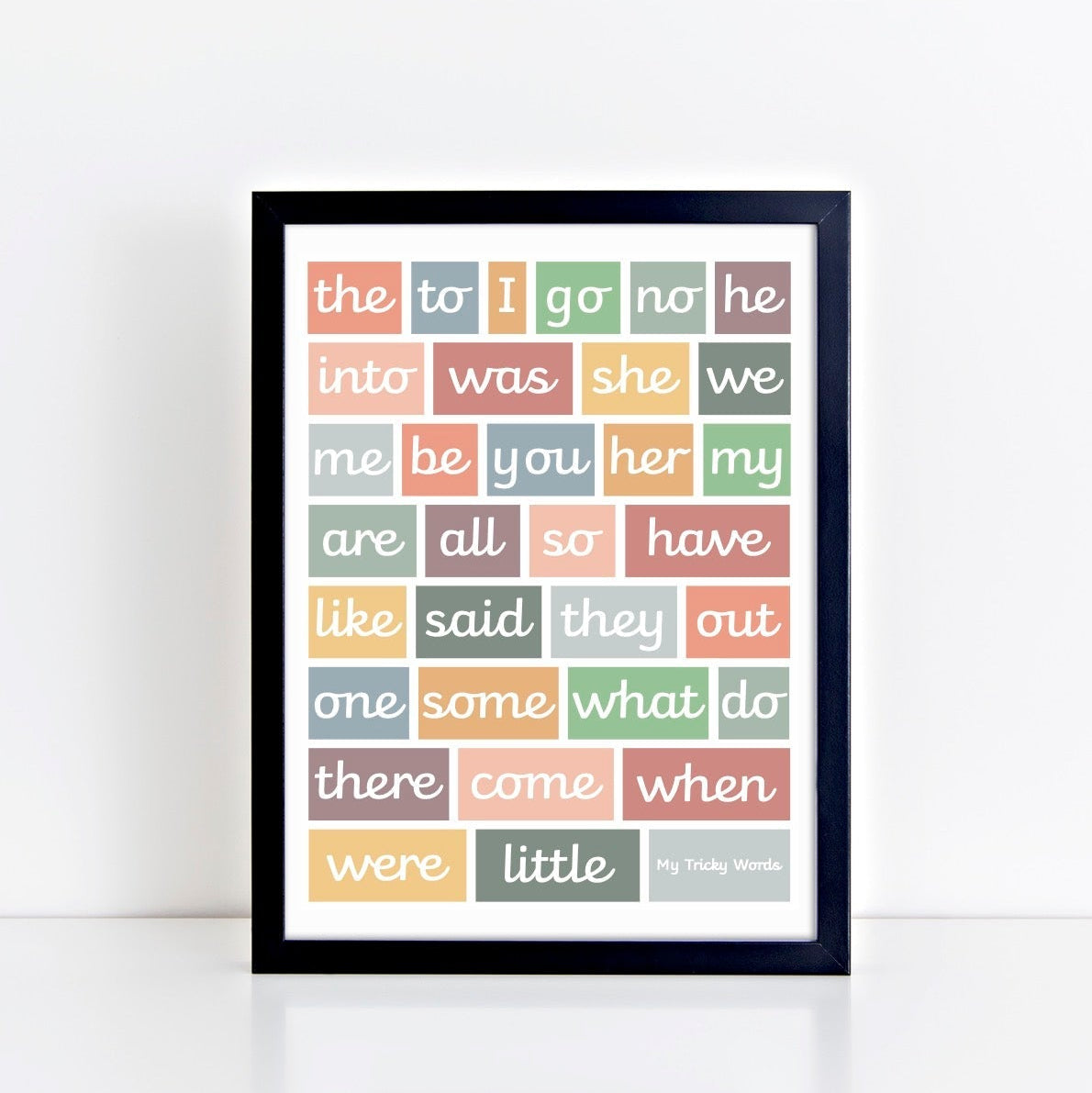 The Little Jones Tricky Words Print - Muted