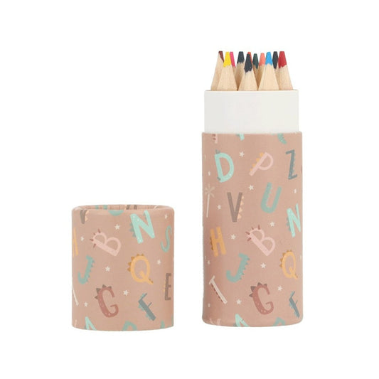 Tutete Tube of 12 Coloured Pencils - Funny Letters