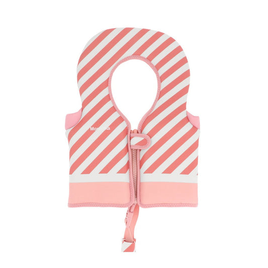 Monnëka Children's Floatation Swim Vest - Stripes Bloom & Blush (1-2 yrs)