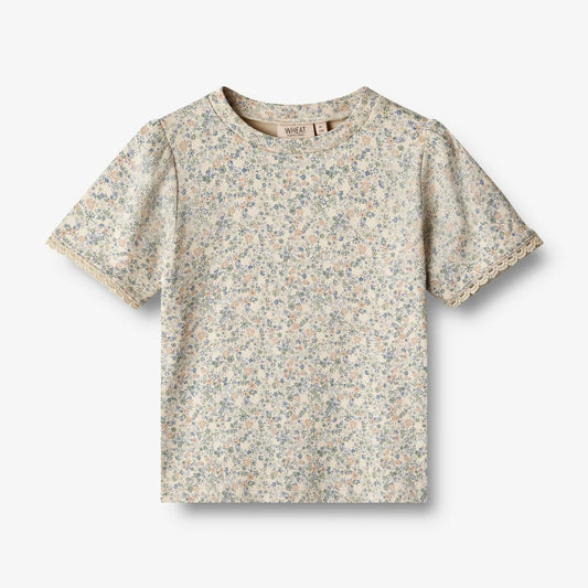 Wheat 'Iris' Children's T-Shirt - Sandshell Mini Flowers