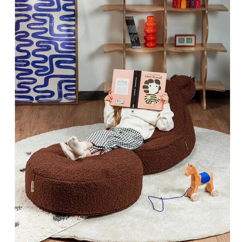 Wigiwama Bear Beanbag & Ottoman Set - Warm Hazel