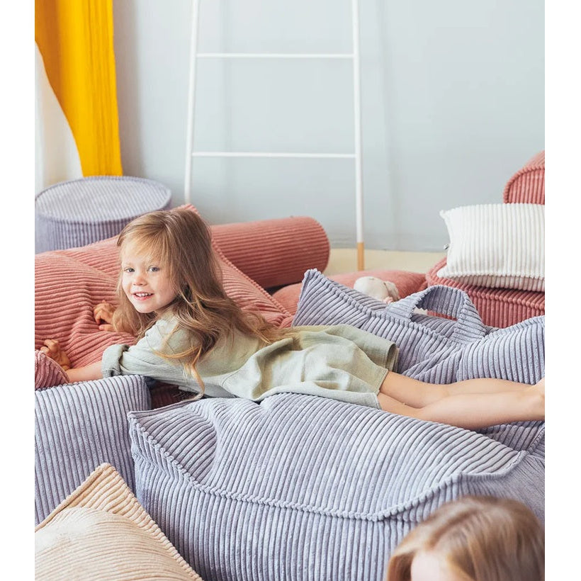 Wigiwama Beanbag Chair & Ottoman Set - Corduroy Blueberry
