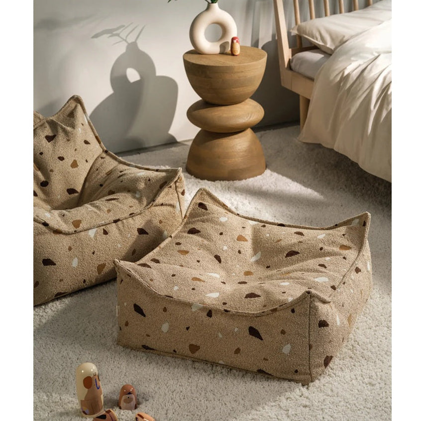 Wigiwama Beanbag Chair & Ottoman Set - Terrazzo Sand