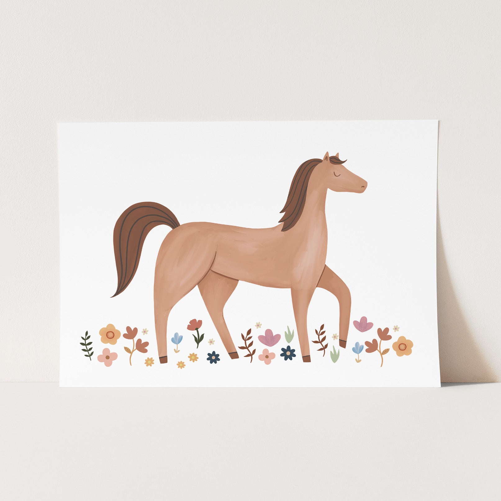 Horse in the Meadow Art Print by Kid of the Village (6 Sizes Available)