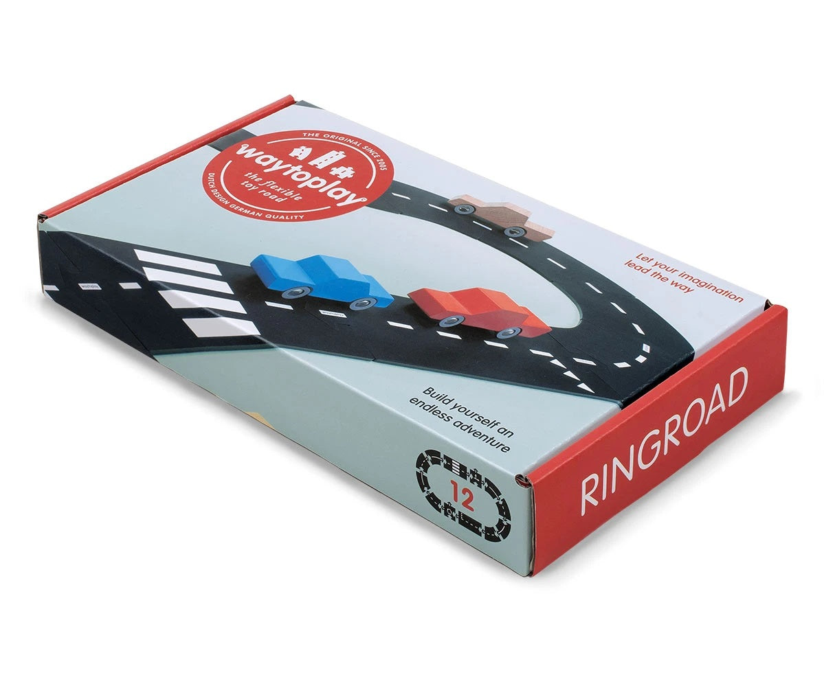 Waytoplay Rubber Toy Car Track Set - Ringroad - 12 Pieces