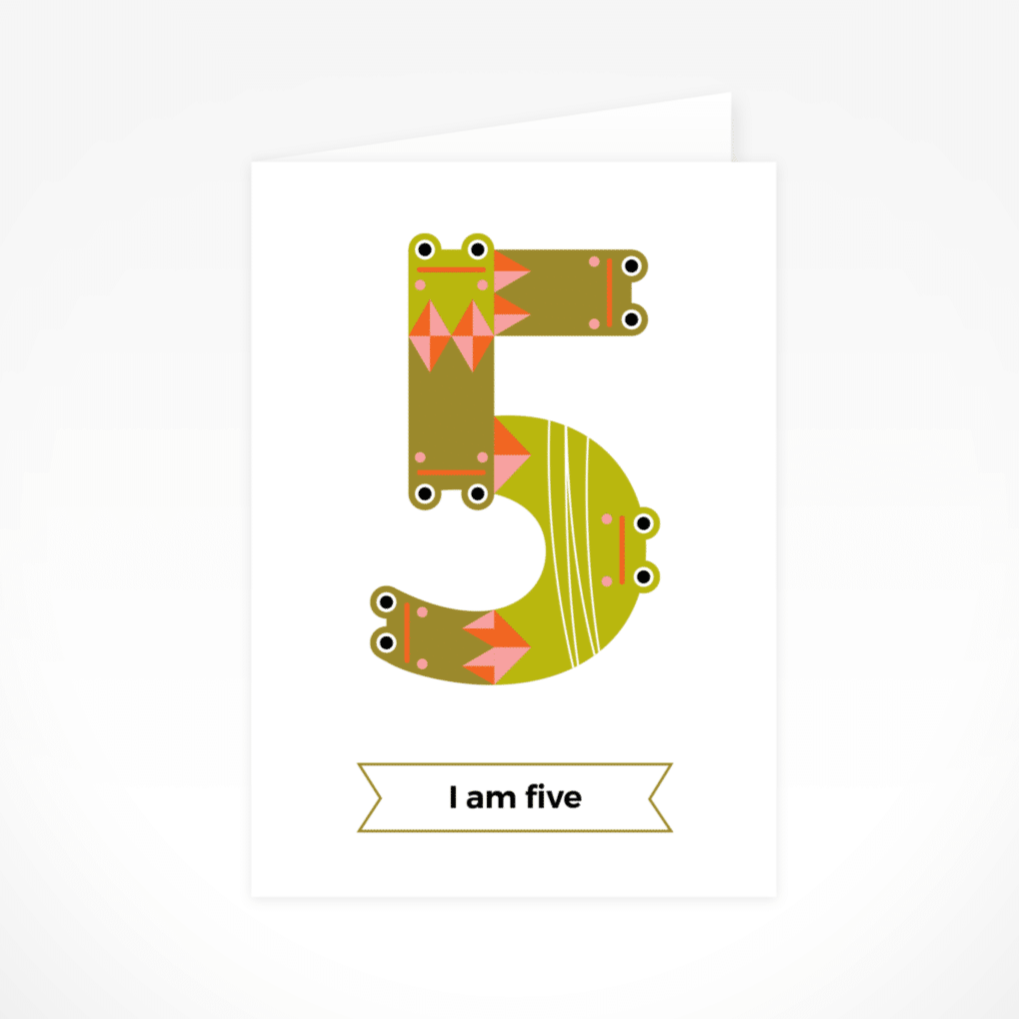 I Am Five Greeting Card