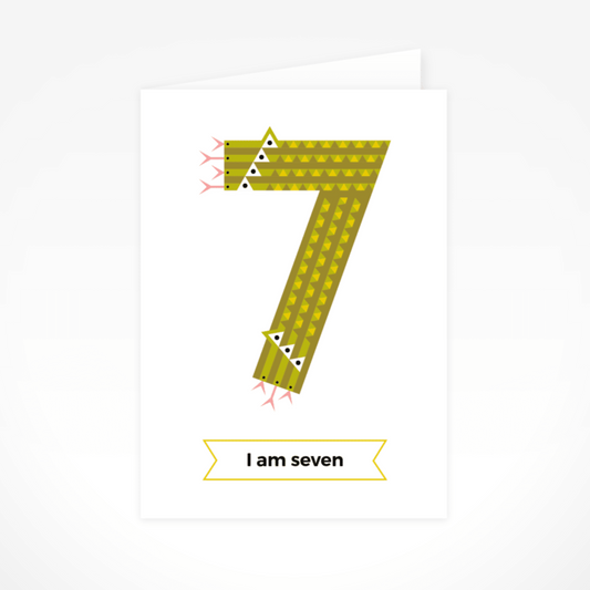I Am Seven (Snakes) Greeting Card By The Jam Tart