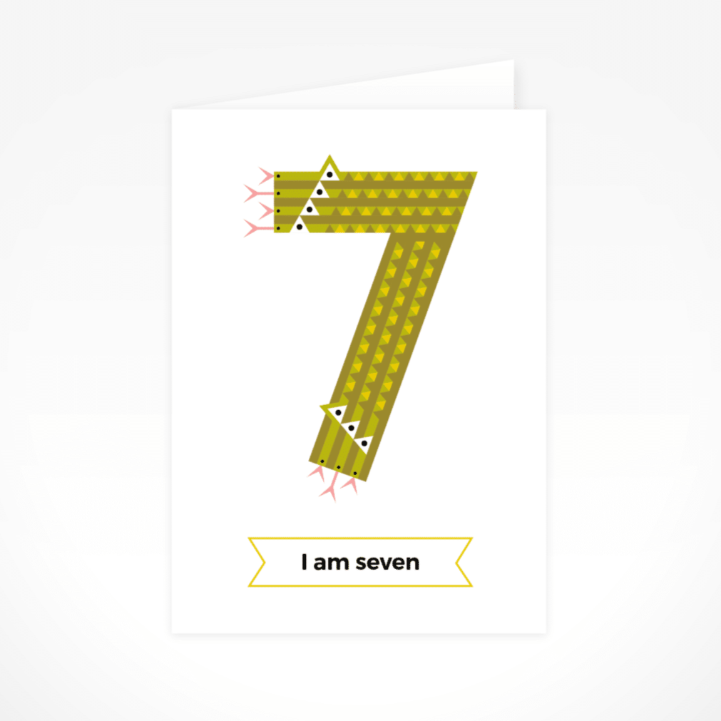 I Am Seven Greeting Card