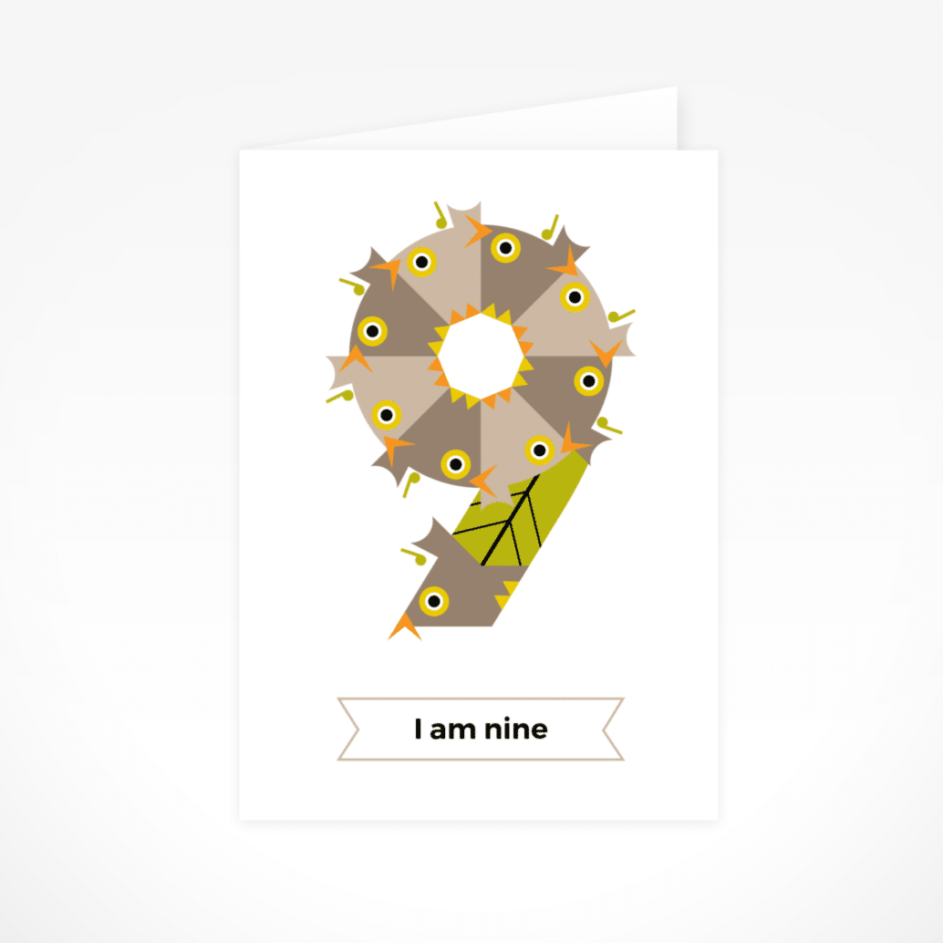 I Am Nine Greeting Card