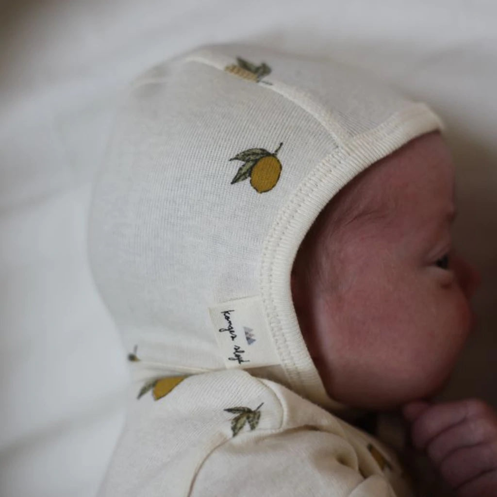 Konges Slojd Newborn Baby Bonnet - Lemon