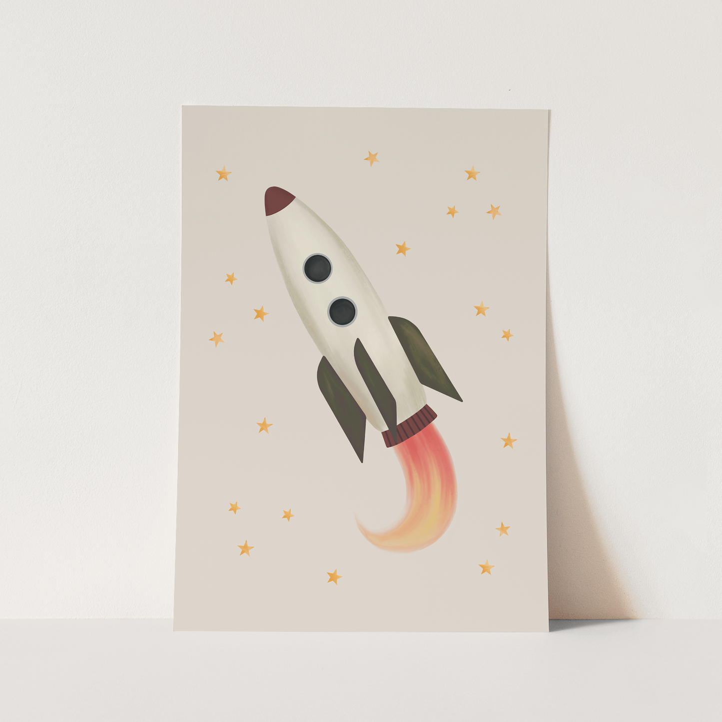 Rocket Art Print In Stone by Kid of the Village (6 Sizes Available)