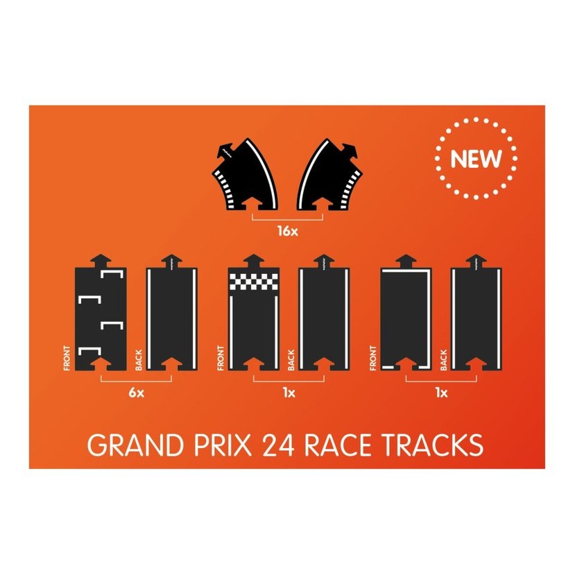 Waytoplay Rubber Toy Car Track Set - Grand Prix - 24 Pieces