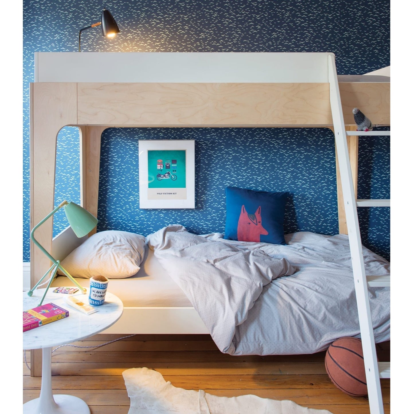 Oeuf NYC Perch Bunk Bed - White & Birch