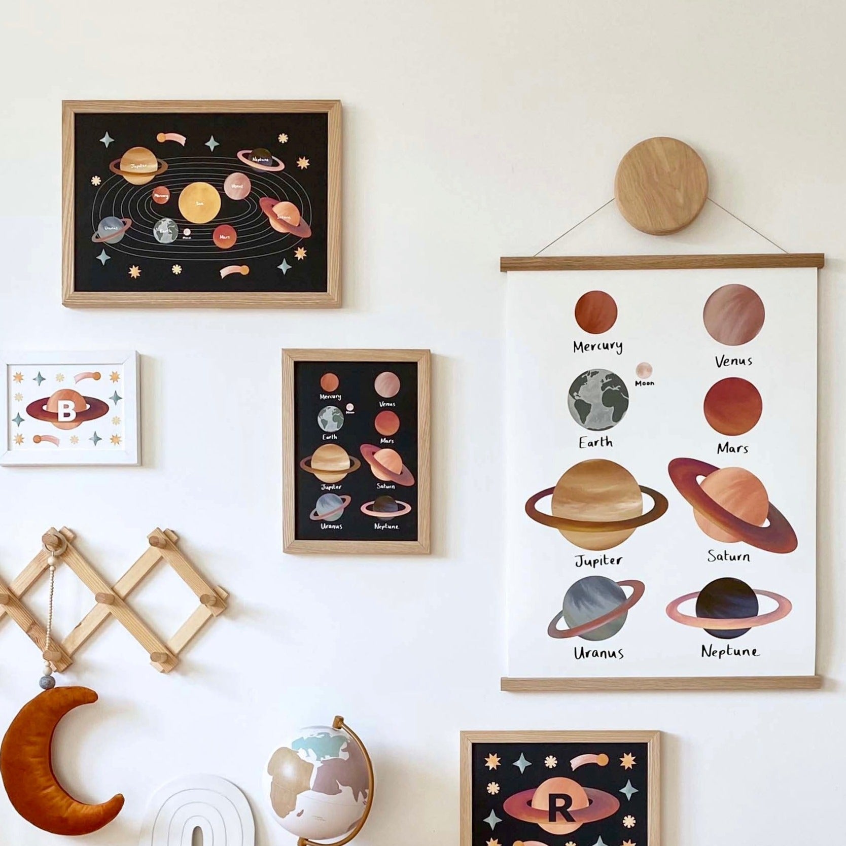 Solar System Art Print In Black by Kid of the Village (6 Sizes Available)