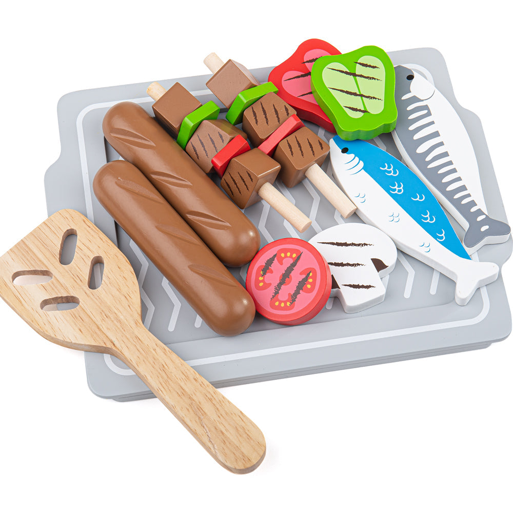 Bigjigs Wooden Tabletop Toy BBQ Set