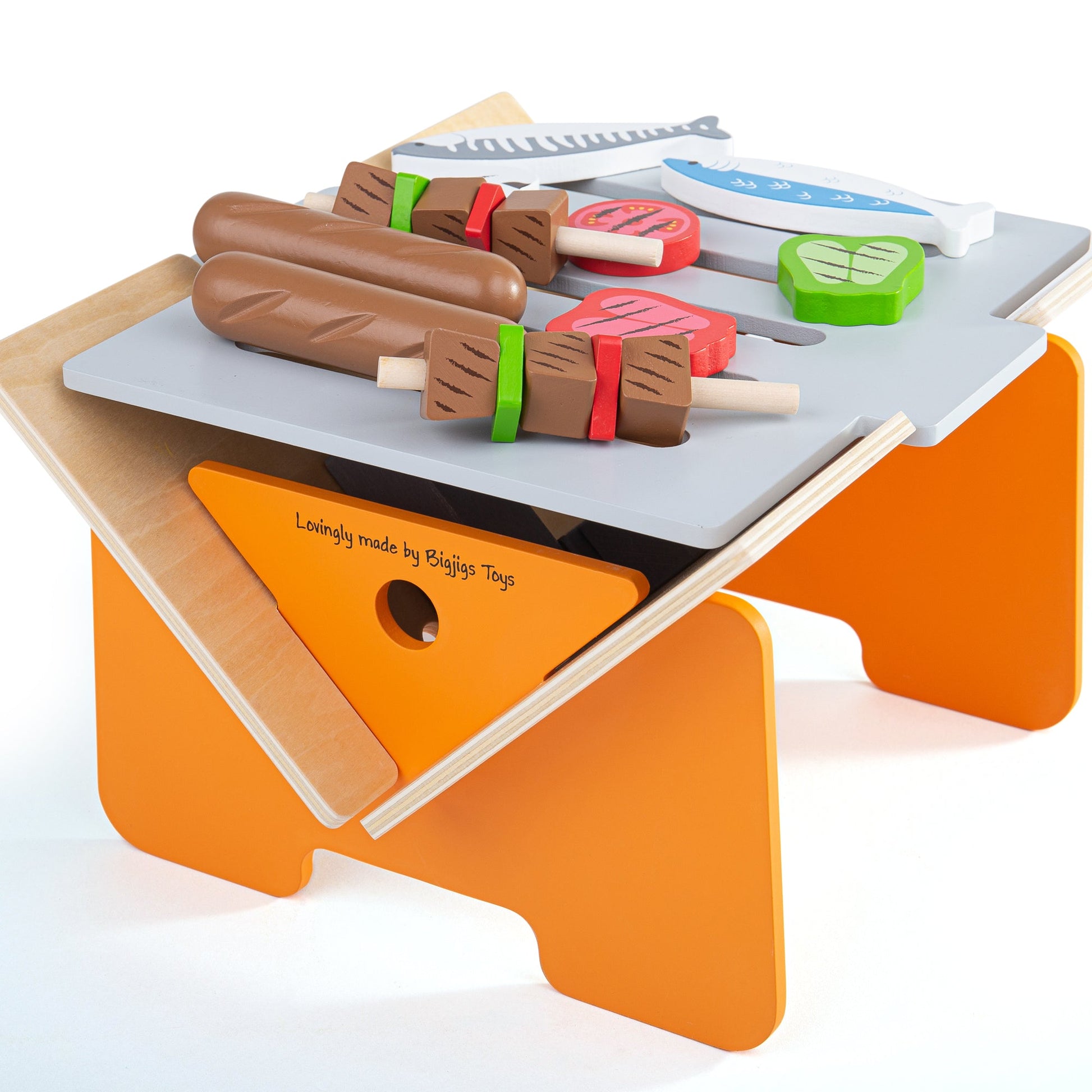 Bigjigs Wooden Tabletop Toy BBQ Set