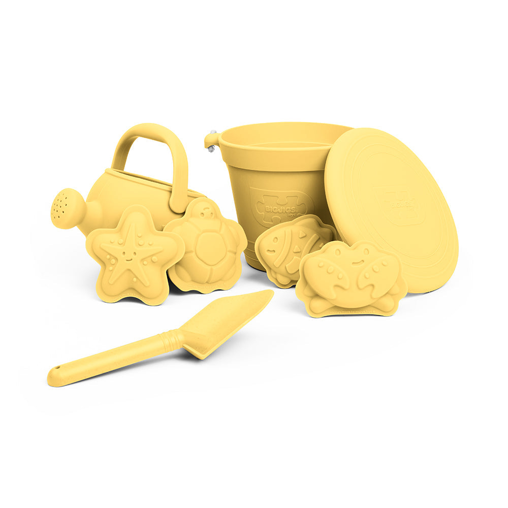 Bigjigs Silicone Beach Toys Bundle - Honey Yellow