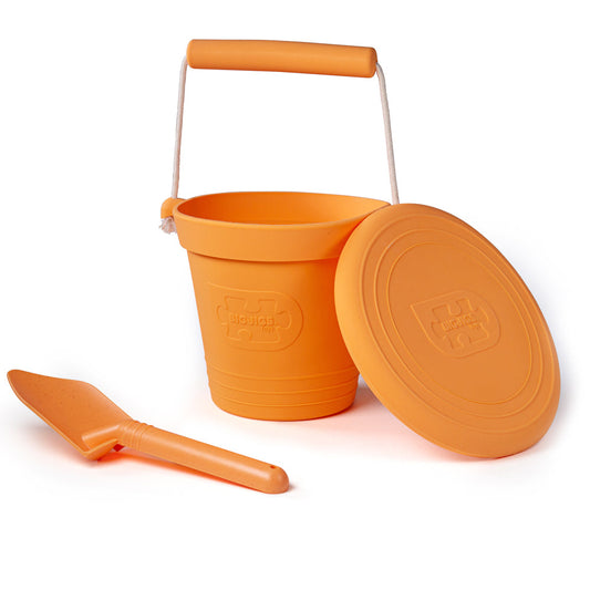 Bigjigs Silicone Bucket, Frisbee and Spade Set - Apricot