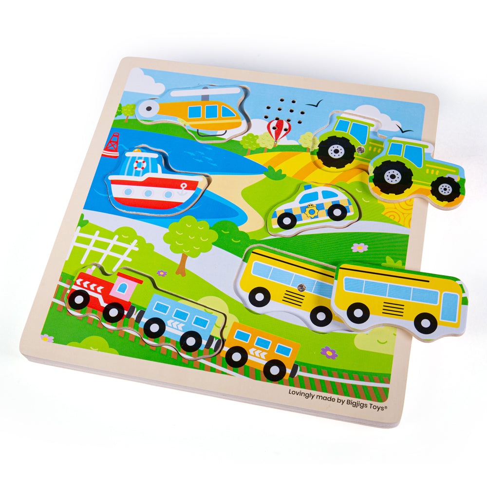 Bigjigs Wooden Transport Sounds Puzzle