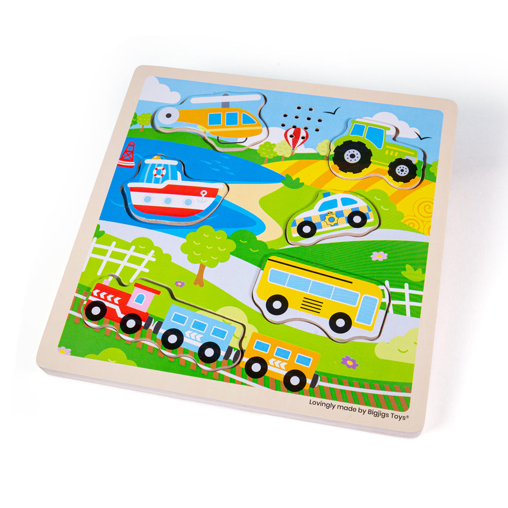 Bigjigs Wooden Transport Sounds Puzzle