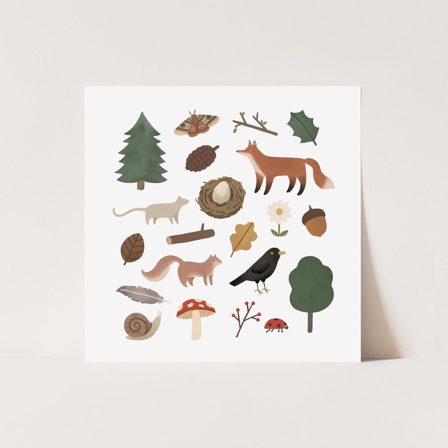 Woodland Life Art Print by Kid of the Village (2 Sizes Available)