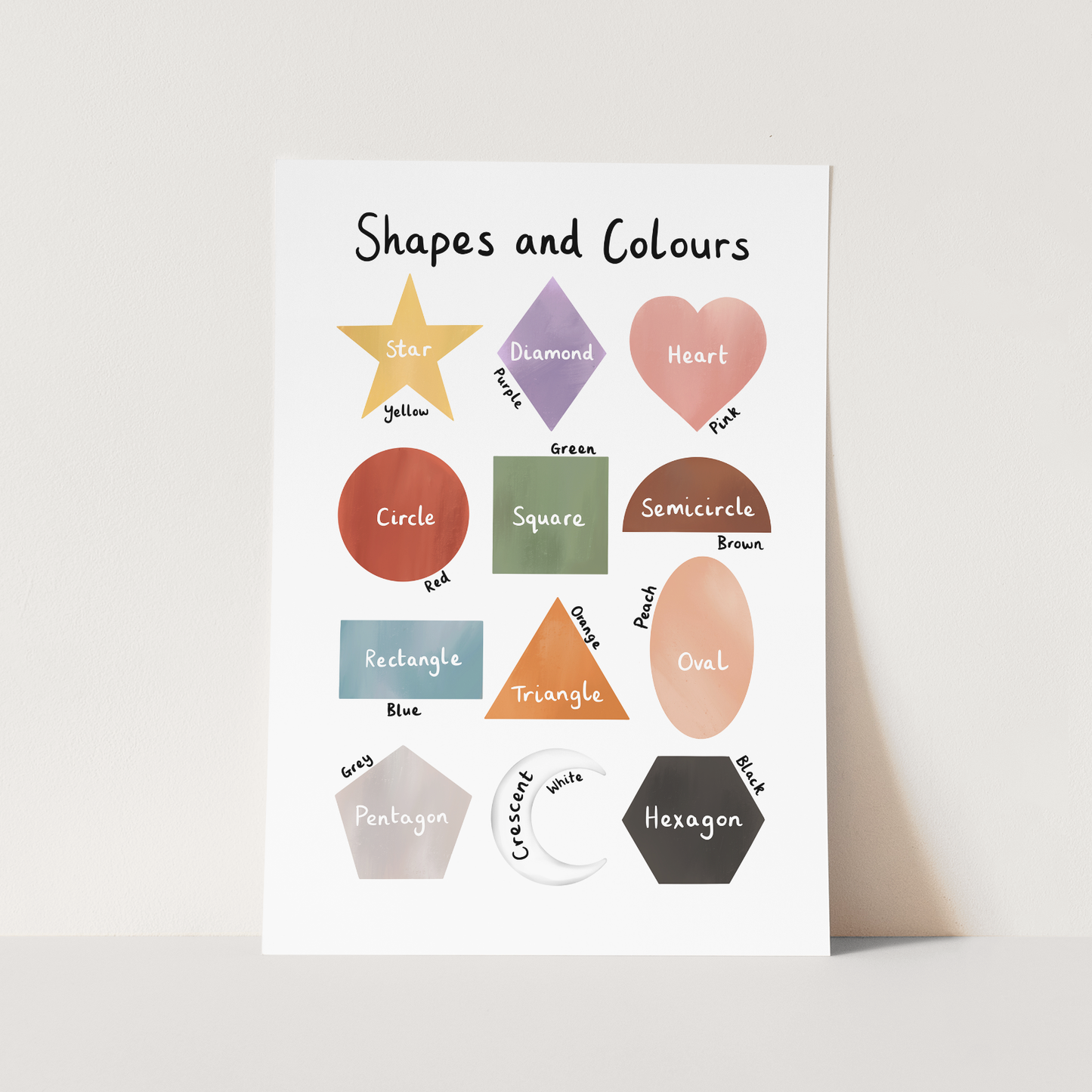 Shapes & Colours Art Print In White by Kid of the Village (6 Sizes Available)
