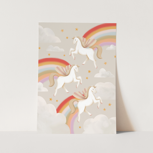 Pegasus Art Print in Stone by Kid of the Village (6 Sizes Available)