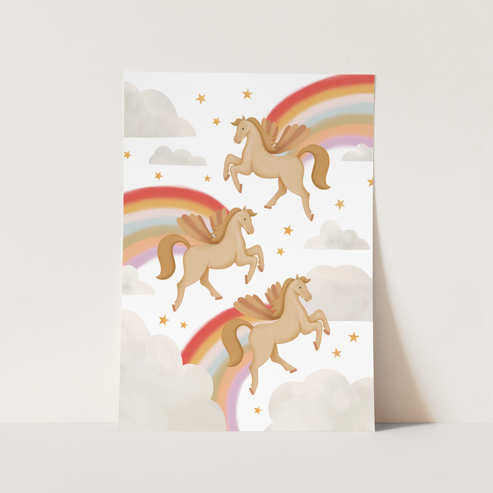 Pegasus Art Print in White by Kid of the Village (6 Sizes Available)