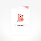 Baby Pink Bear Greeting Card By The Jam Tart