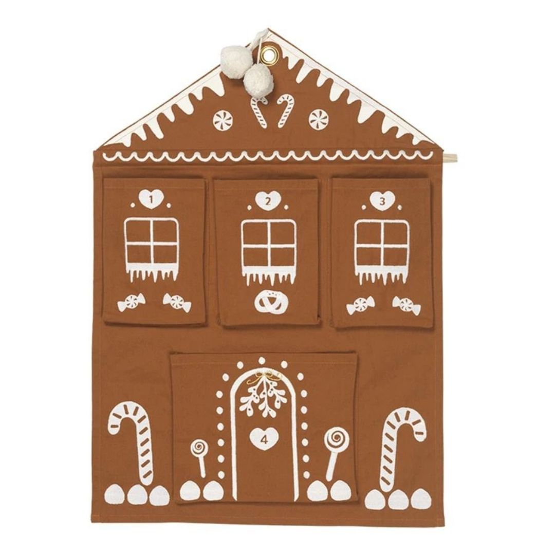 Fabelab Embroidered Advent Calendar - Cinnamon Gingerbread House