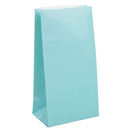 Baby Blue Paper Party Bags - 12 Pack