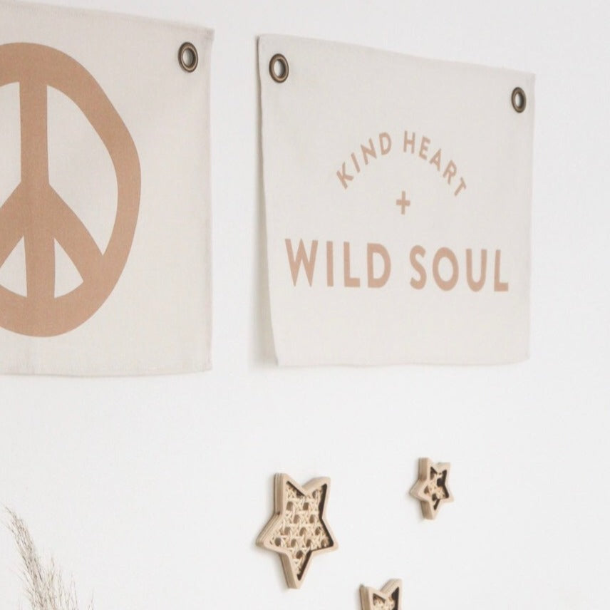 'Kind Heart + Wild Soul' Wall Banner by Leonie & The Leopard