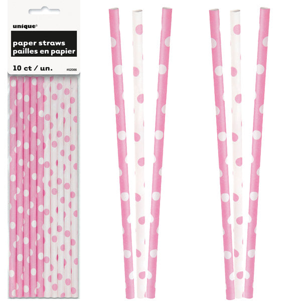 Paper Straws 10 Pack Lovely Polka Dots