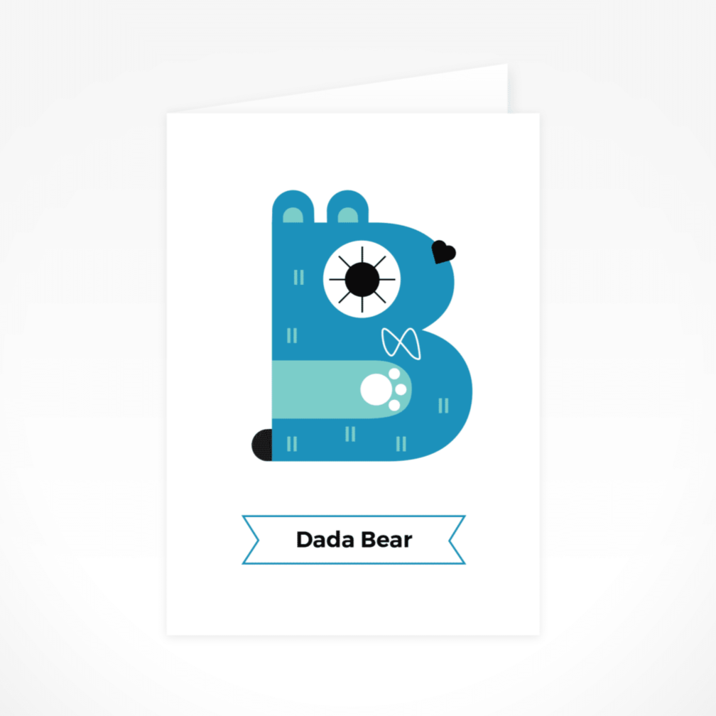 Dada Bear Greeting Card By The Jam Tart